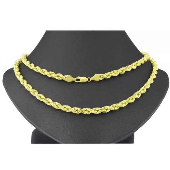 10K Rope Chain 5MM Thick 20” Brand New Solid Gold - Picture 3 of 4